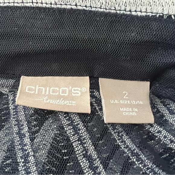 CHICO'S Travelers Jacket Strip Open Front - Picture 4 of 5